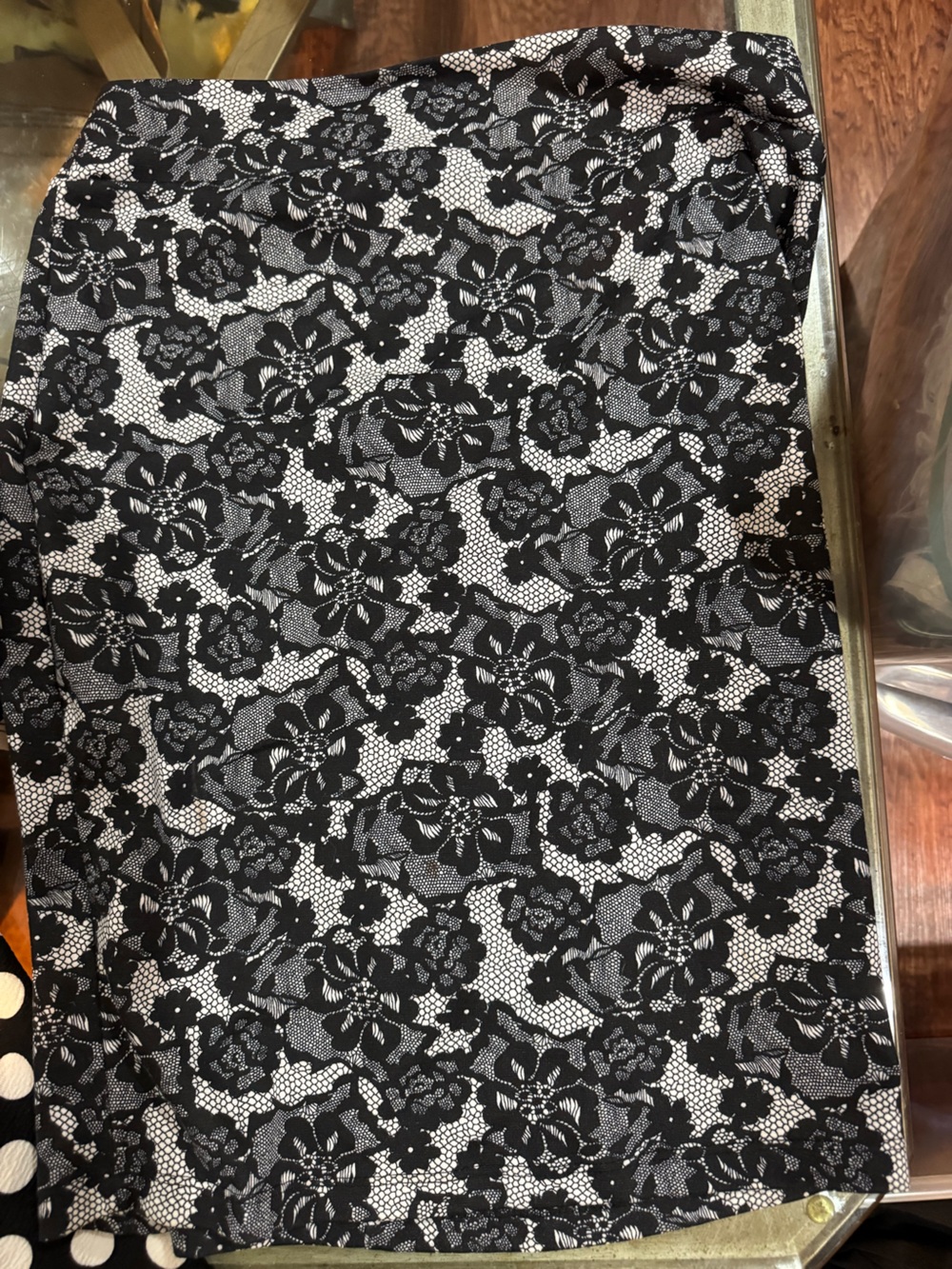 Black Floral Lace Fabric Panel